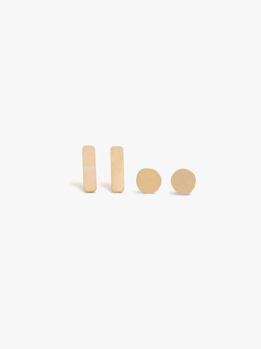 Set Of Earrings Bar And Circle
