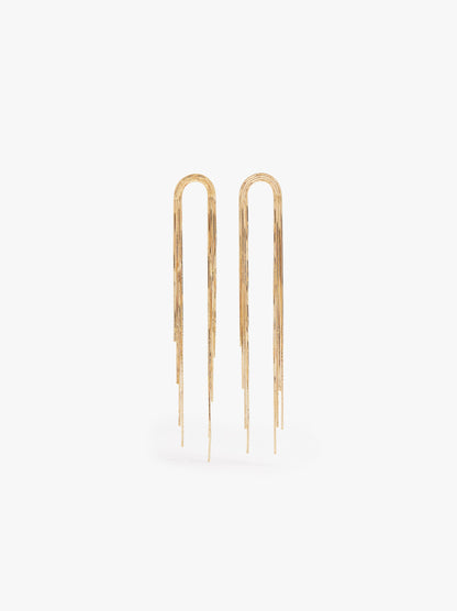 Arch Earrings With Long Fringes