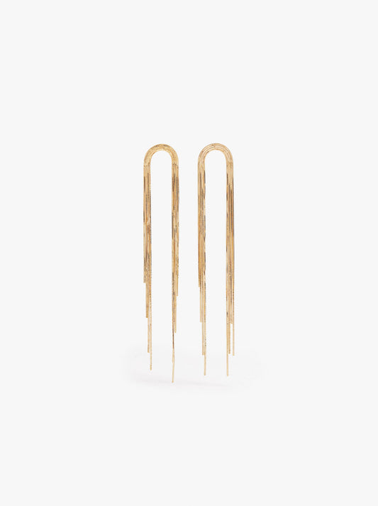 Arch Earrings With Long Fringes