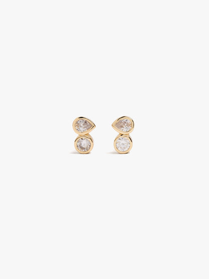 Short Earrings With Cubic Zirconia
