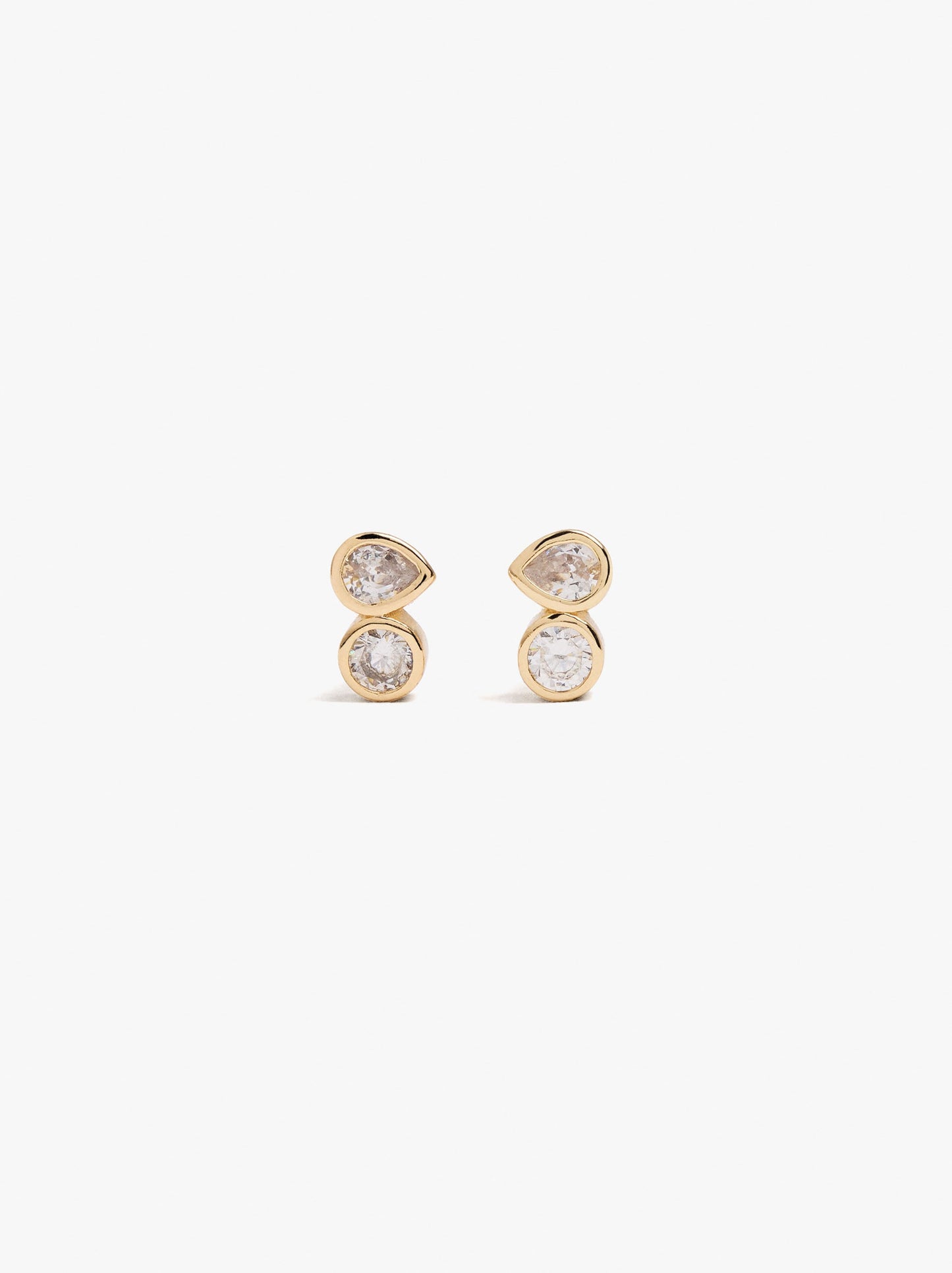 Short Earrings With Cubic Zirconia