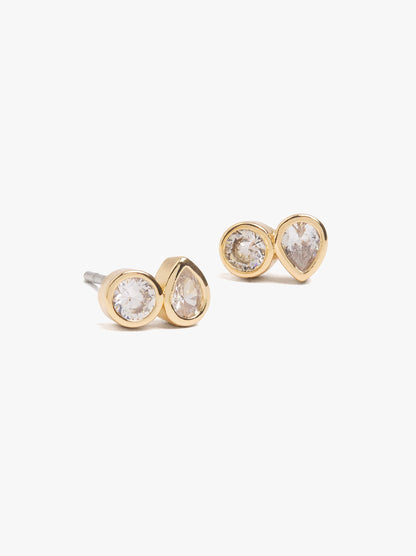 Short Earrings With Cubic Zirconia