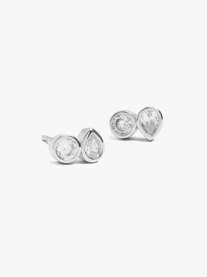 Short Earrings With Zirconia
