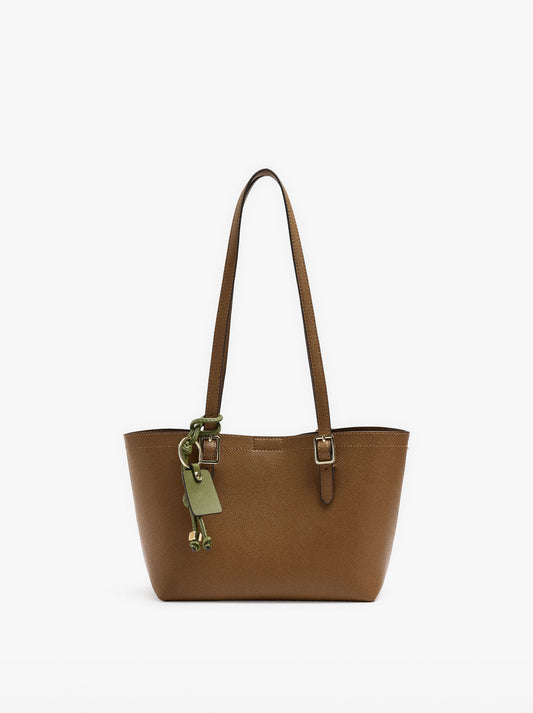 Tote Bag With Texture And Removable Pouch