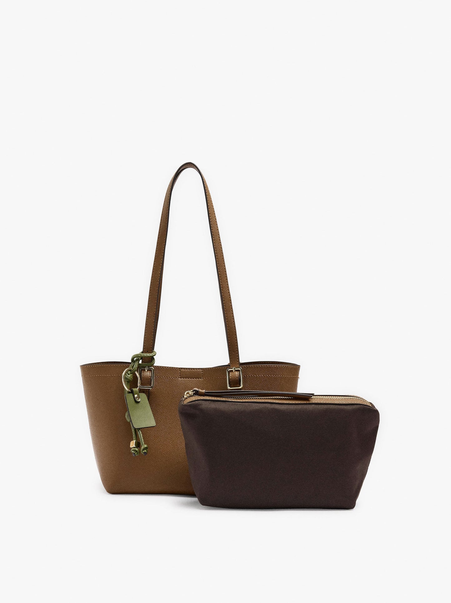 Tote Bag With Texture And Removable Pouch