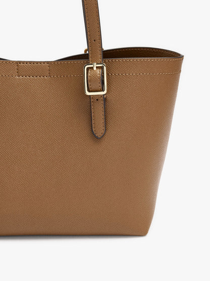Tote Bag With Texture And Removable Pouch