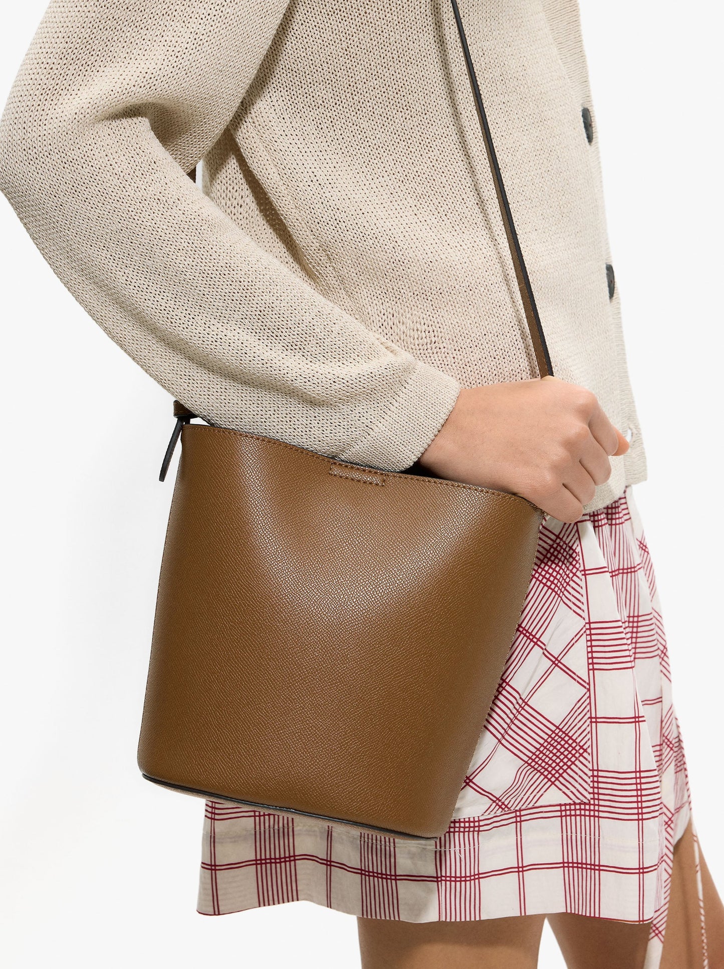 Crossbody Bag With Texture And Removable Pouch