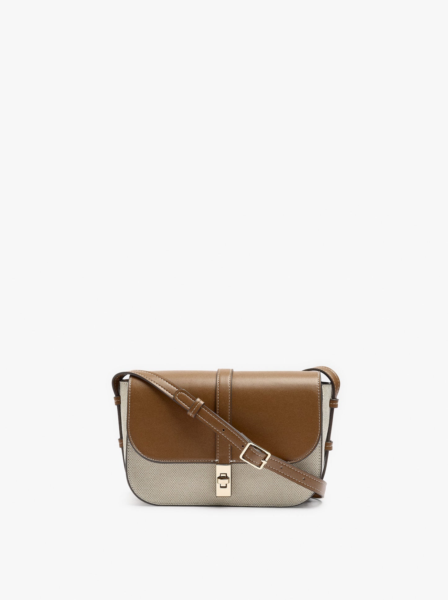 Canvas Crossbody Bag With Flap