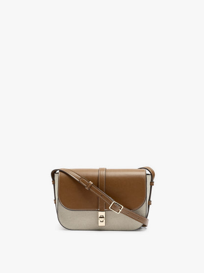 Canvas Crossbody Bag With Flap