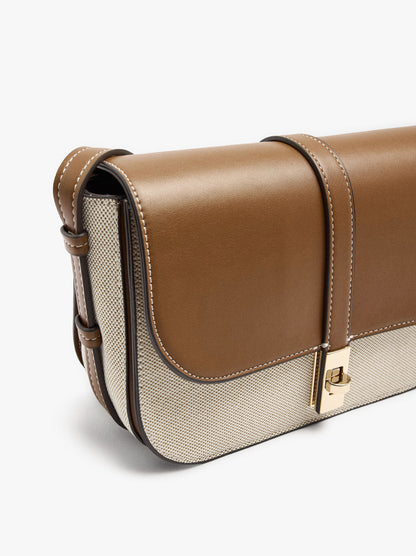 Canvas Crossbody Bag With Flap