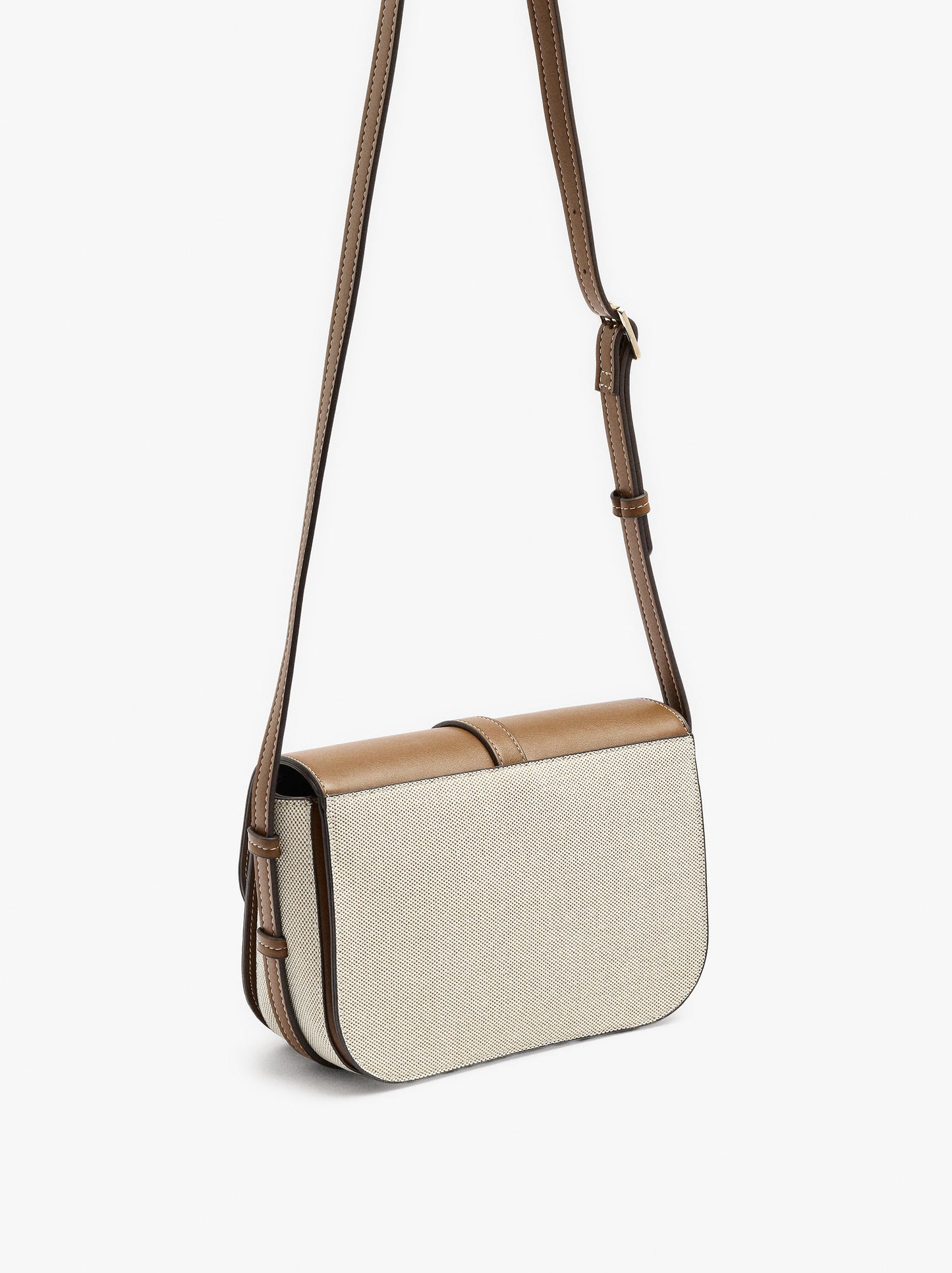 Canvas Crossbody Bag With Flap