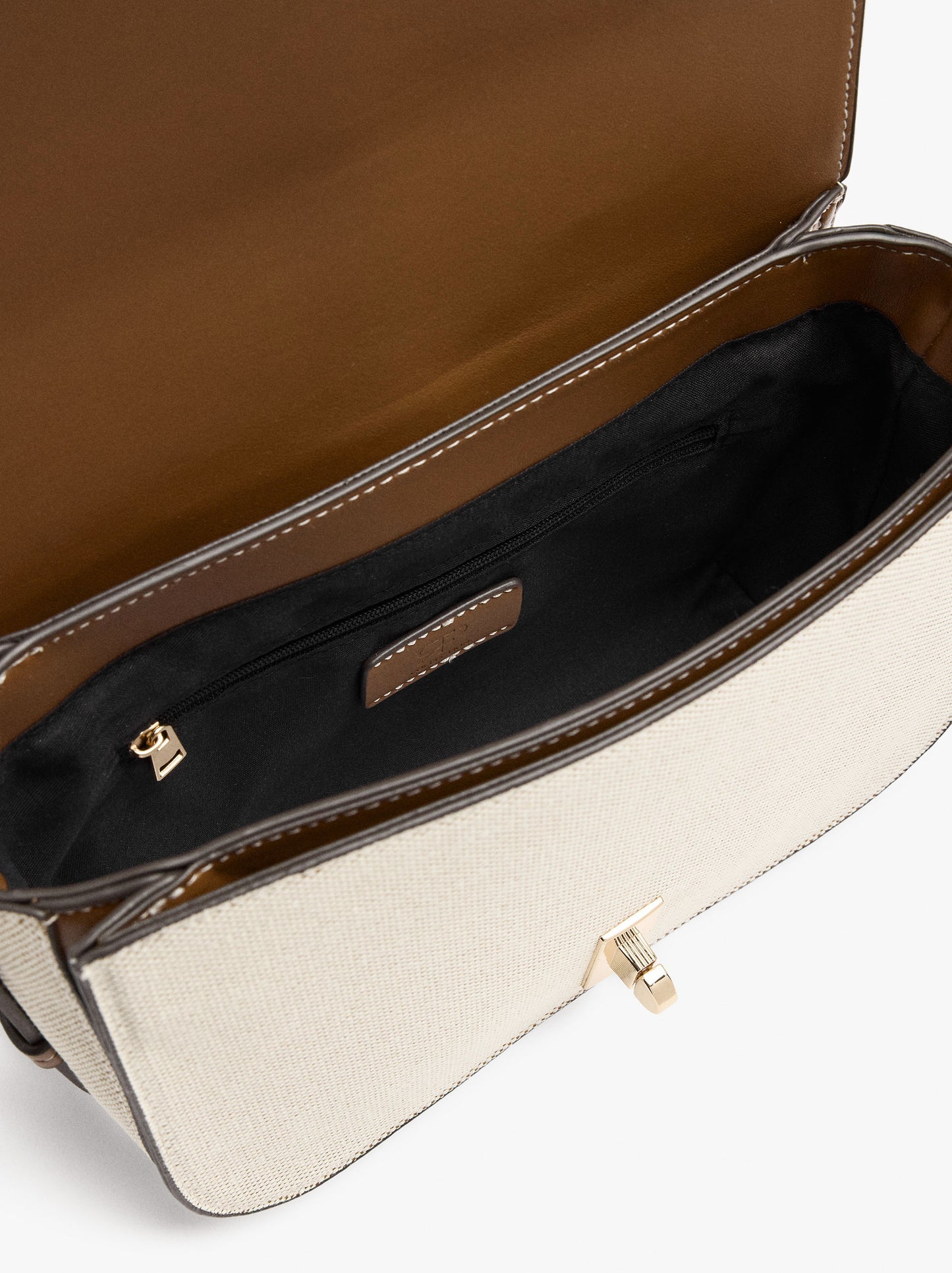 Canvas Crossbody Bag With Flap