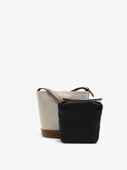 Canvas Bucket Bag With Removable Pouch