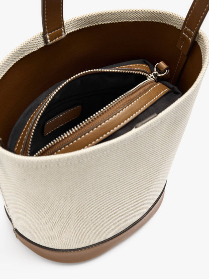 Canvas Bucket Bag With Removable Pouch