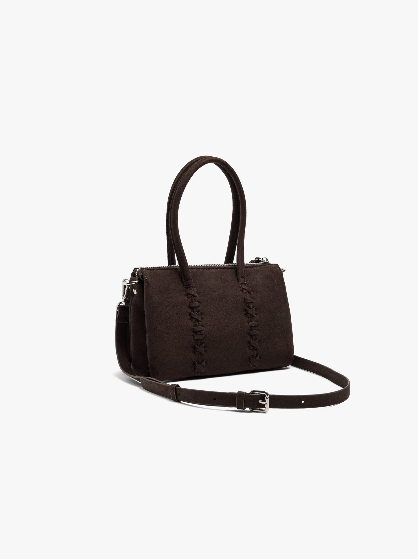 Handbag With Braided Detail And Crossbody Bag