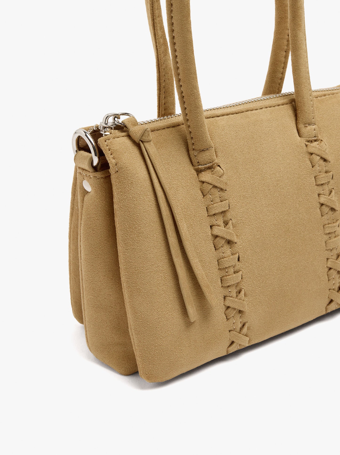 Handbag With Braided Detail And Crossbody Bag