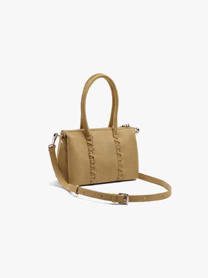 Handbag With Braided Detail And Crossbody Bag