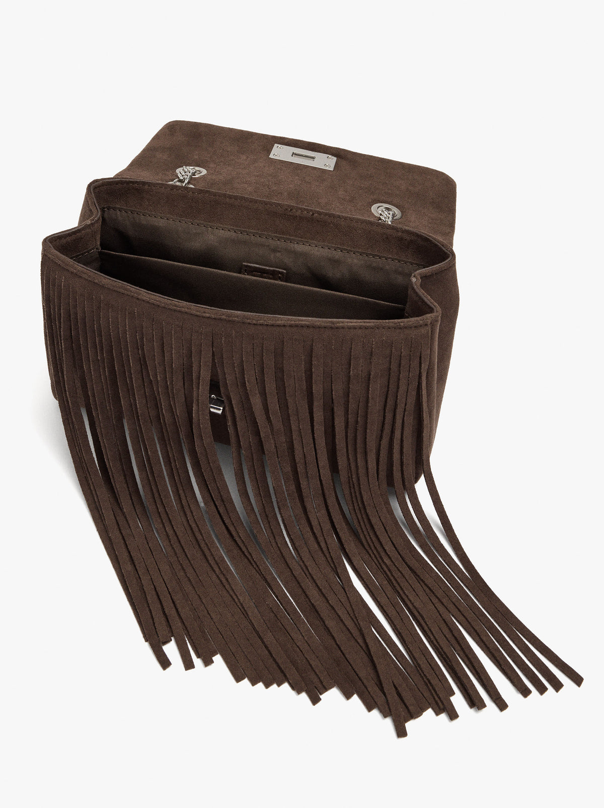Shoulder Bag With Flap And Long Fringes