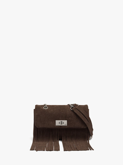 Shoulder Bag With Flap And Long Fringes