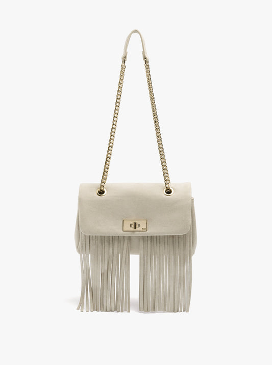 Shoulder Bag With Flap And Long Fringes