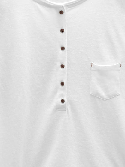 T-Shirt With Buttons And Pocket
