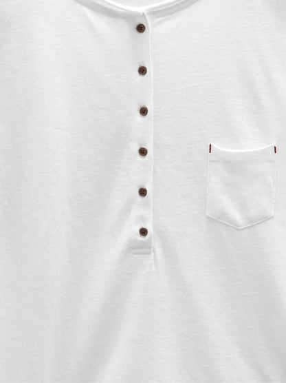 T-Shirt With Buttons And Pocket