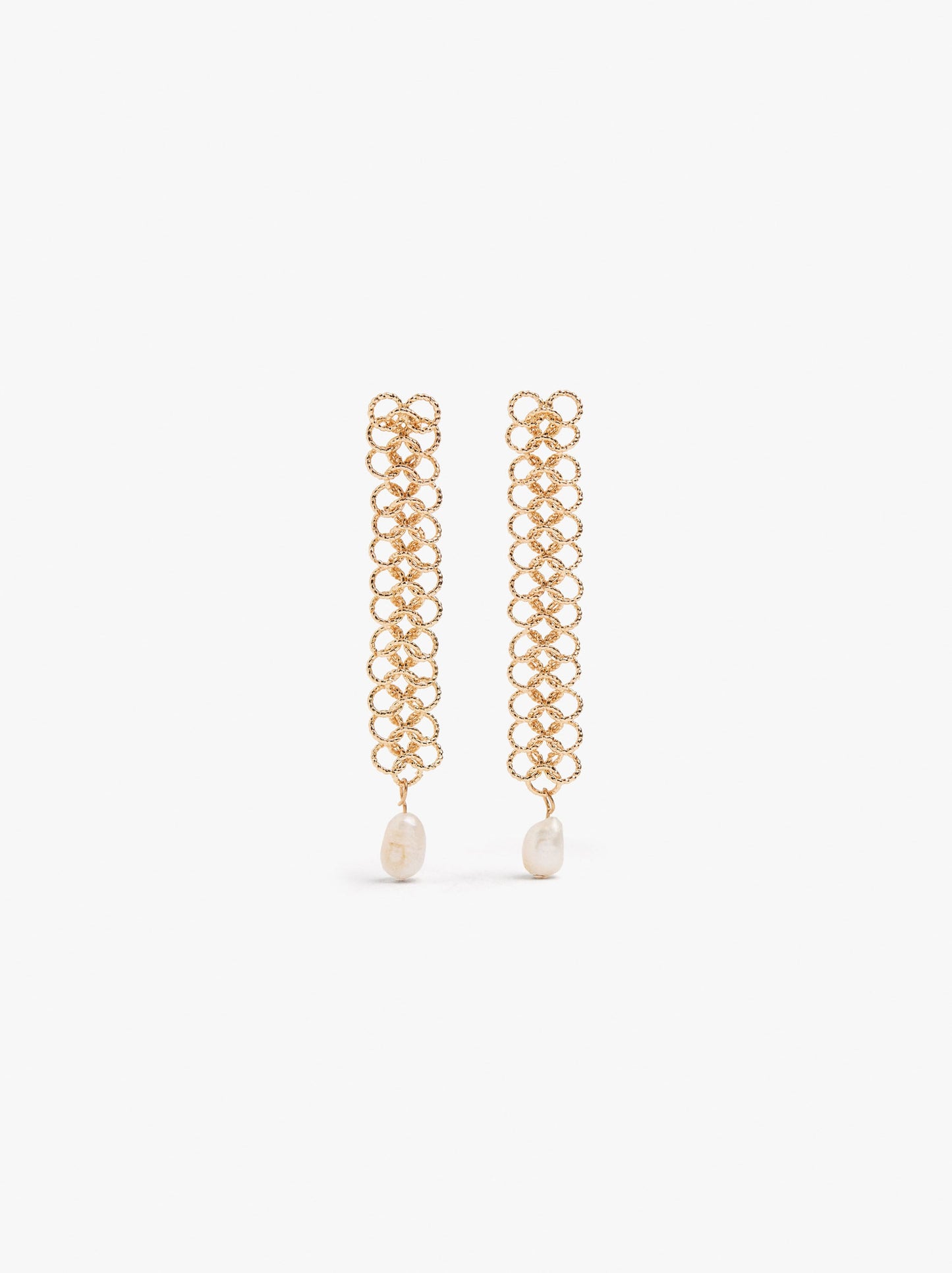 Earrings Hoops Intertwined With Freshwater Pearls