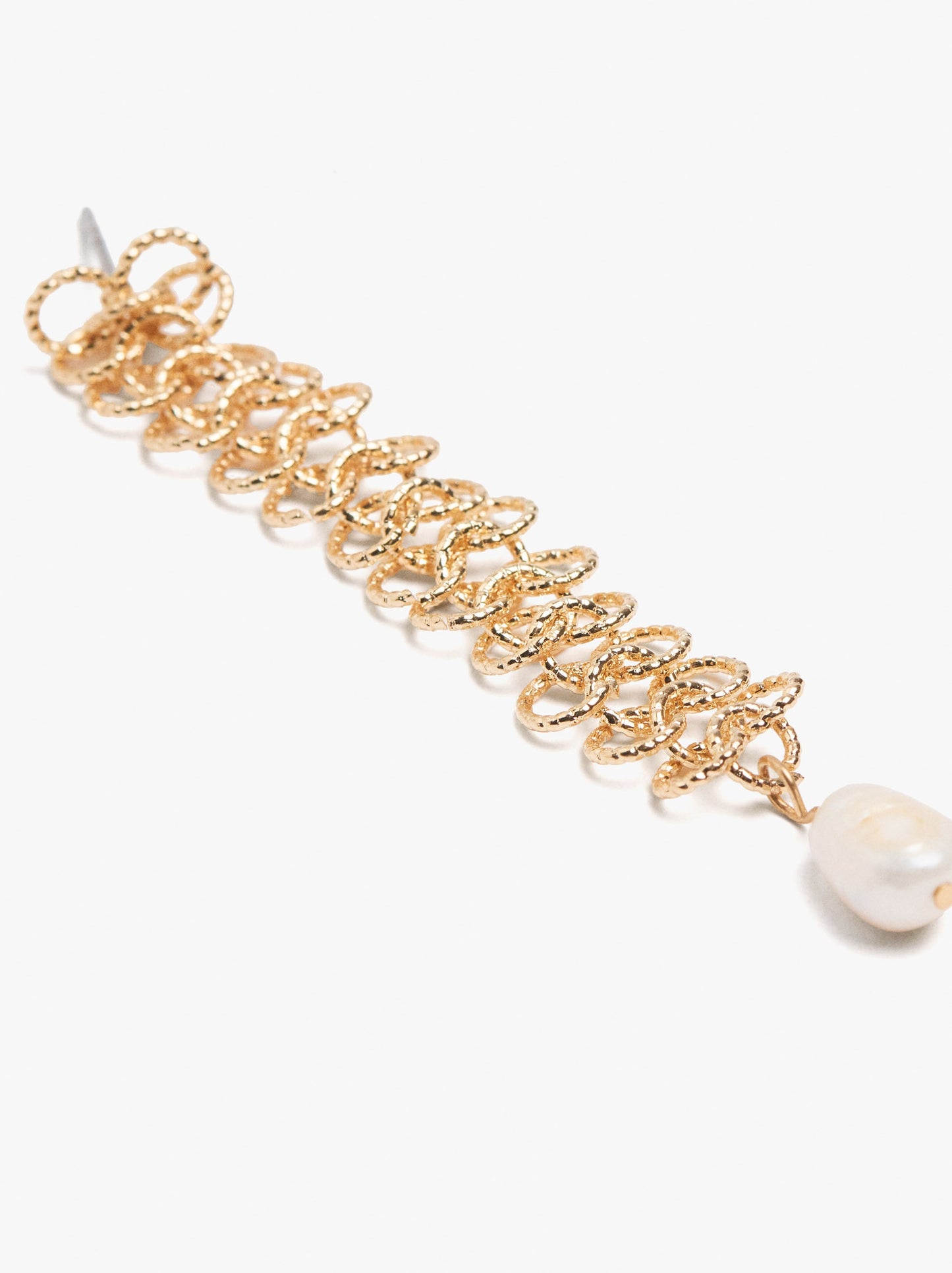 Earrings Hoops Intertwined With Freshwater Pearls