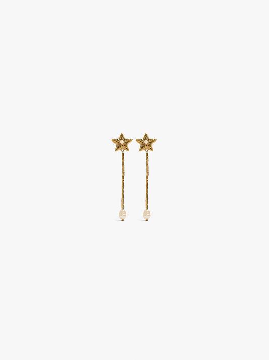 Star Earrings With Freshwater Pearls