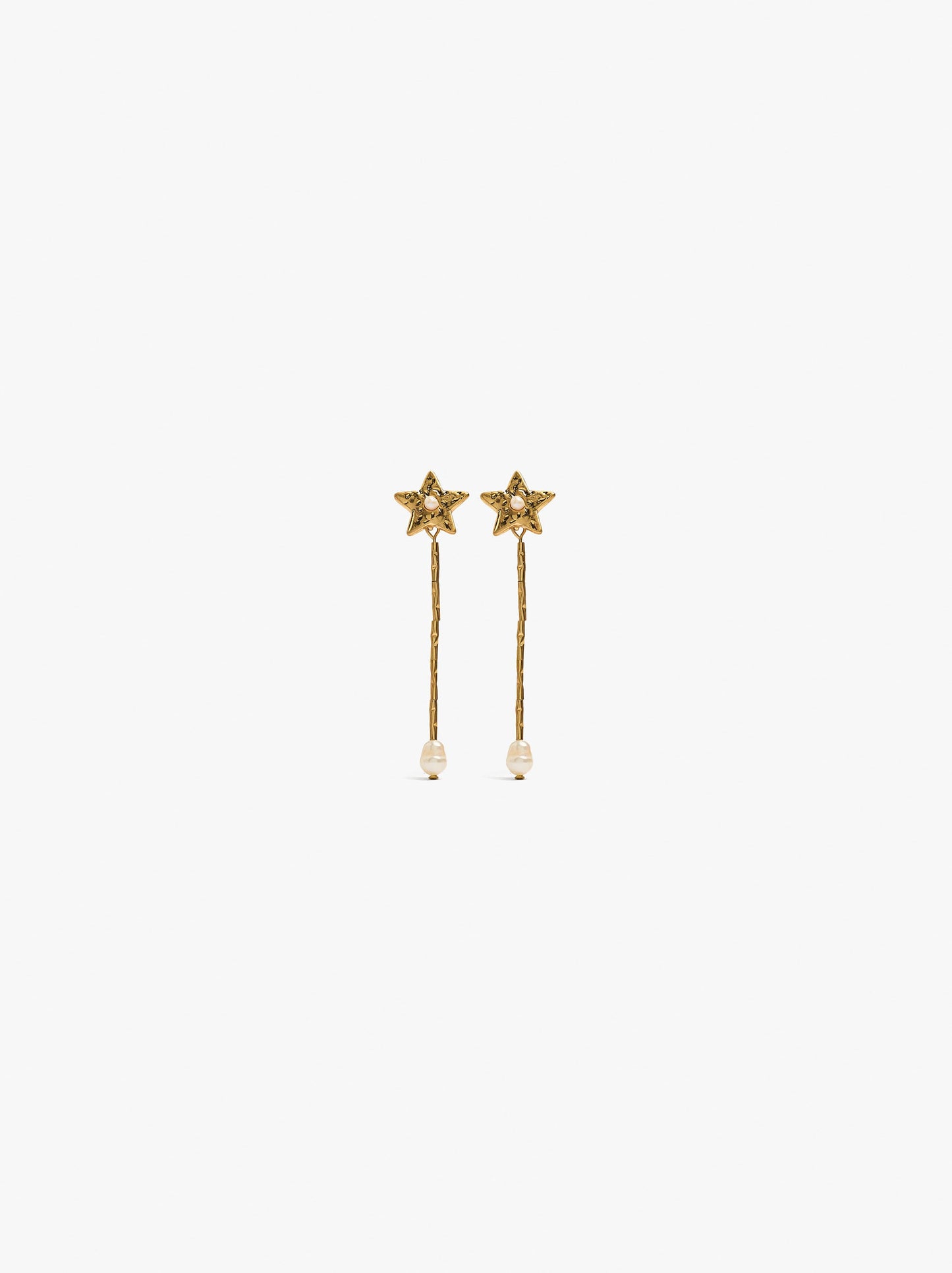 Star Earrings With Freshwater Pearls