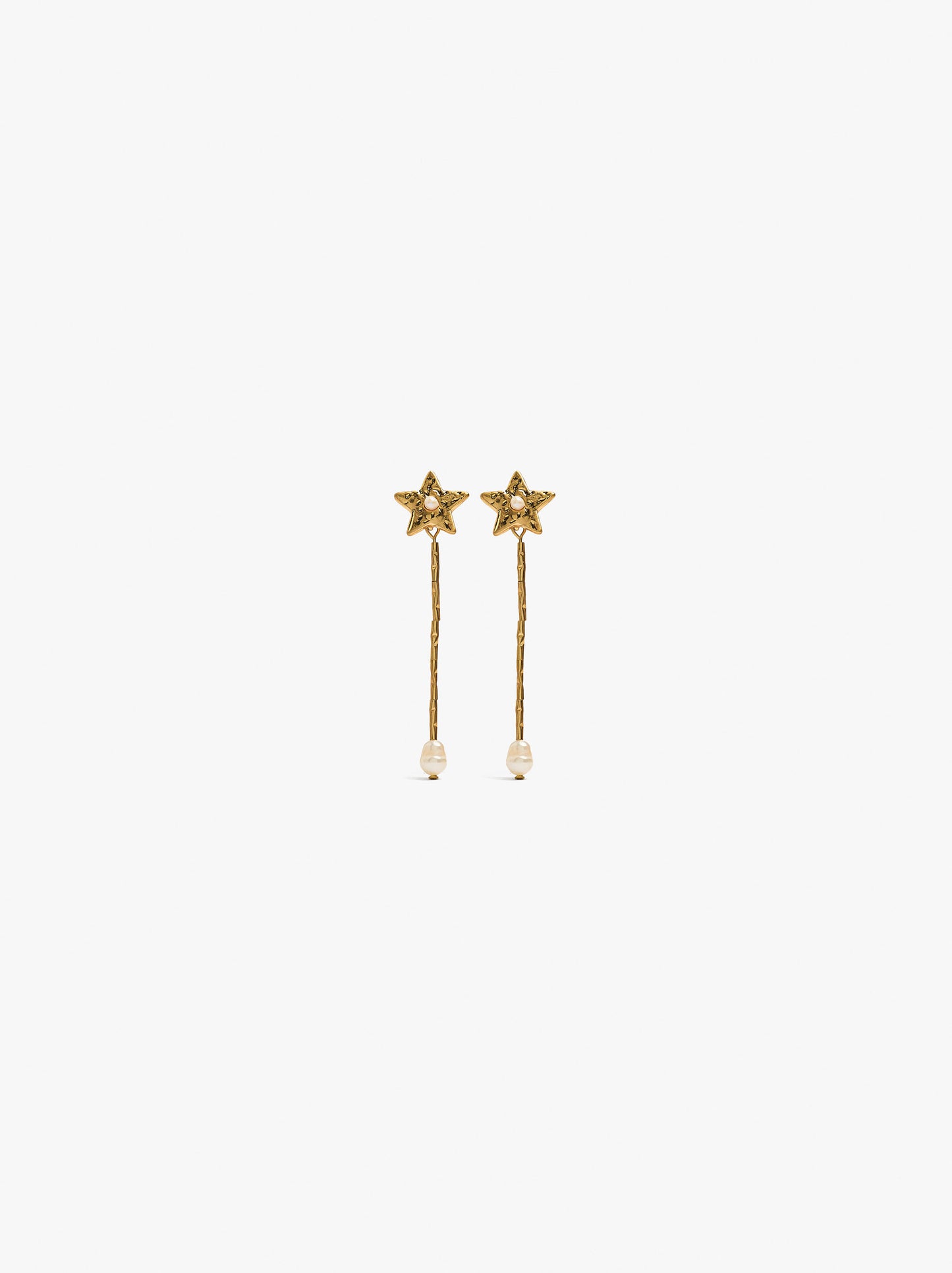 Star Earrings With Freshwater Pearls