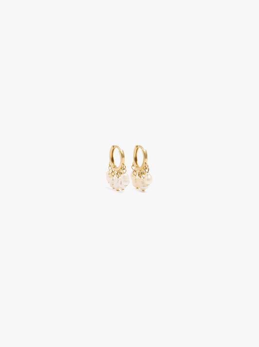 Hoop Earrings With Freshwater Pearls