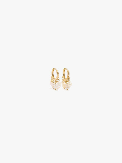 Hoop Earrings With Freshwater Pearls