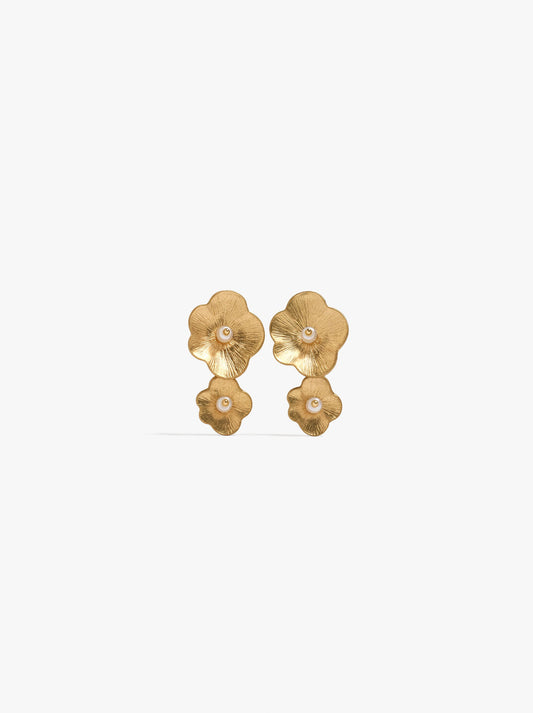 Earrings With Double Flowers