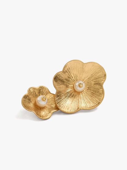 Earrings With Double Flowers