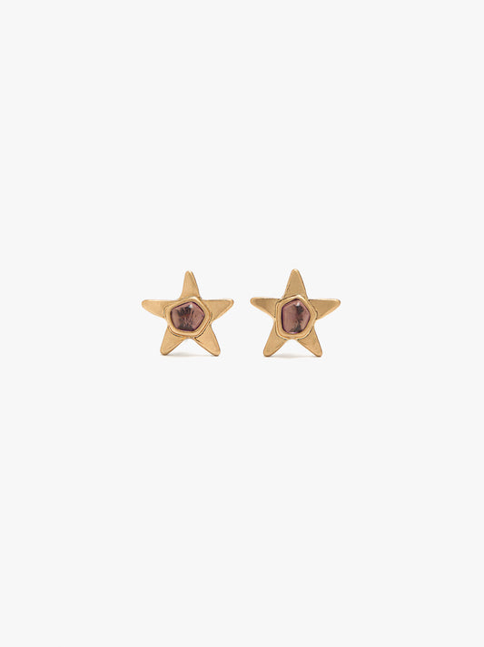 Star Earrings With Stone