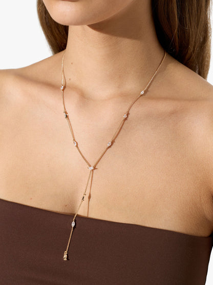 Long Necklace With Cubic Zirconia