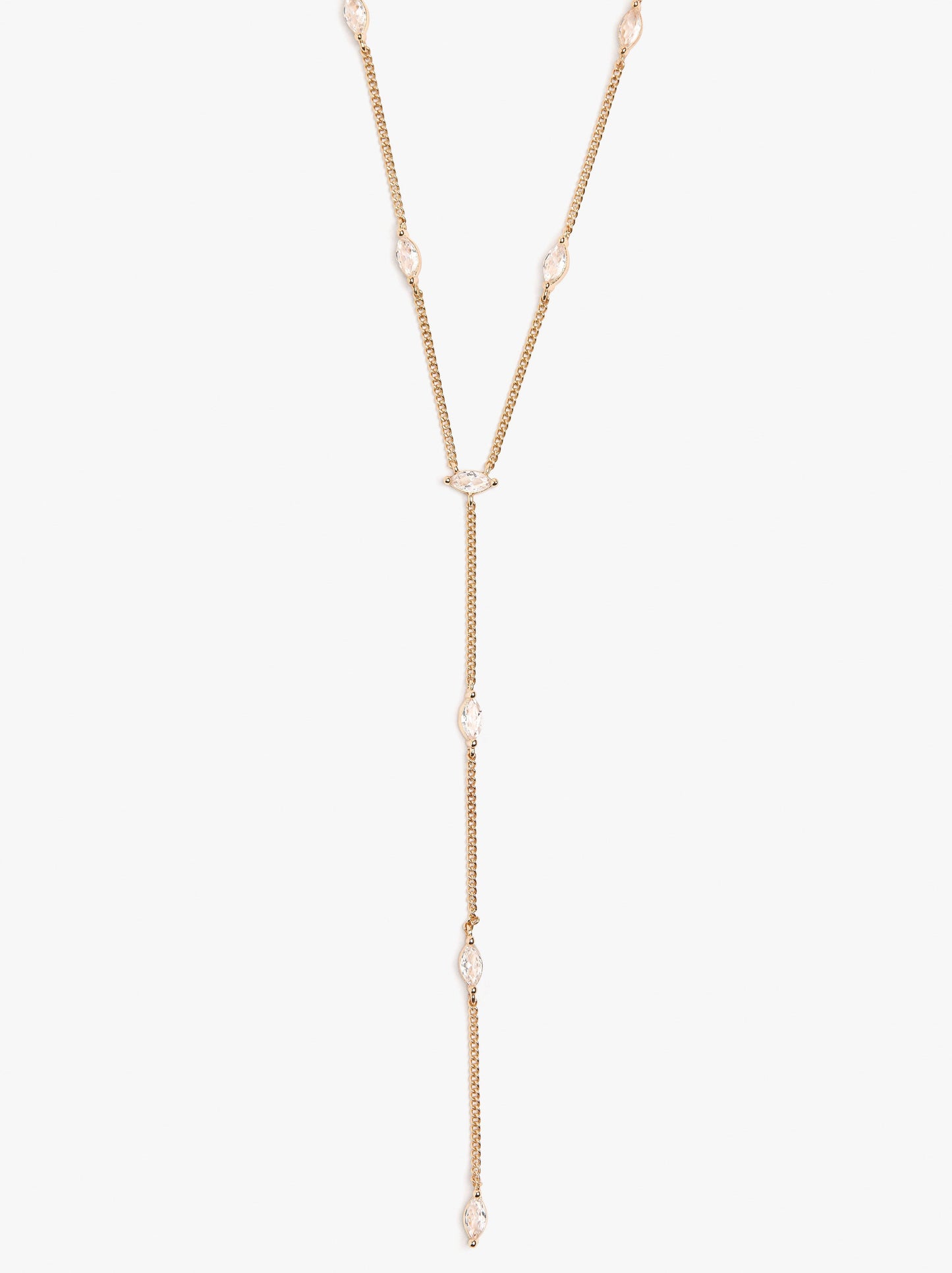 Long Necklace With Cubic Zirconia