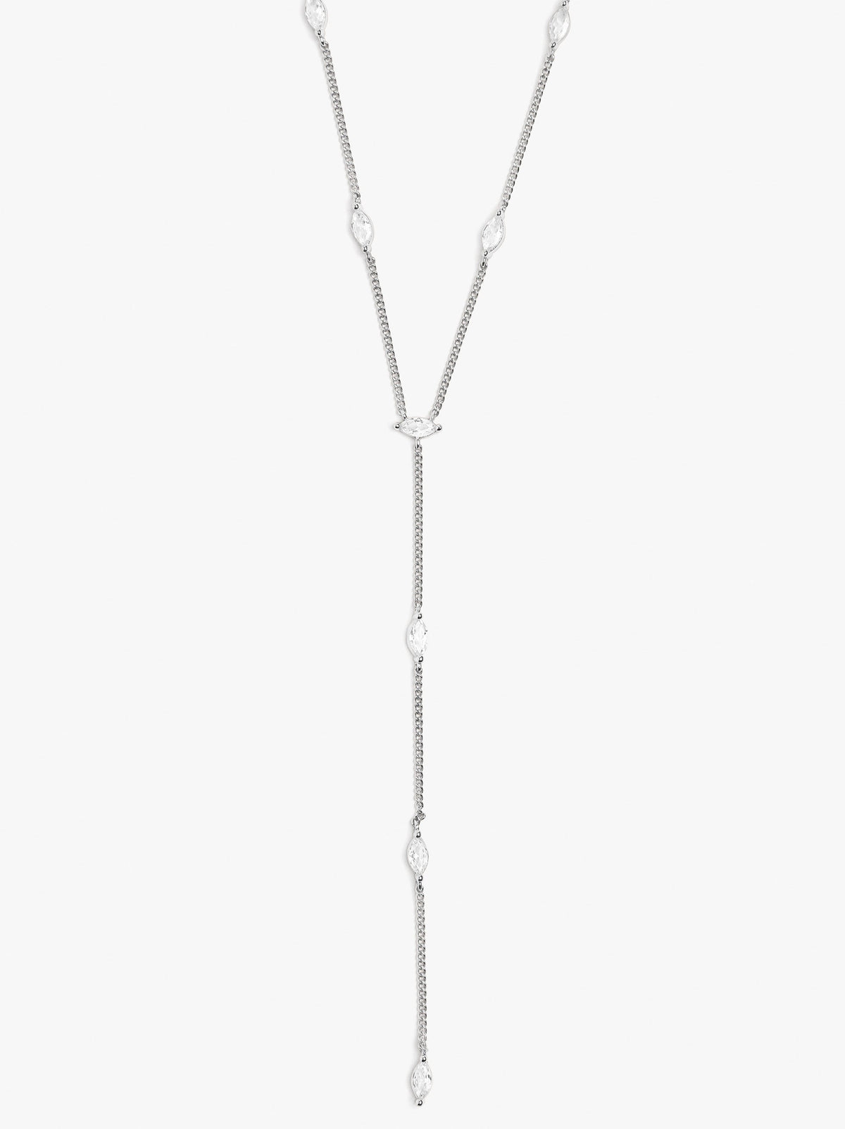 Long Necklace With Zirconia Stones