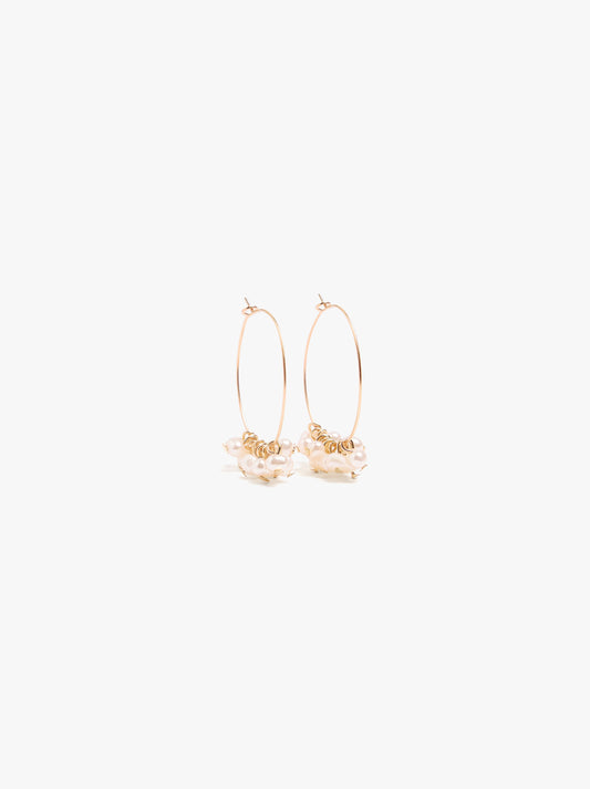 Thin Hoop Earrings With Pearls