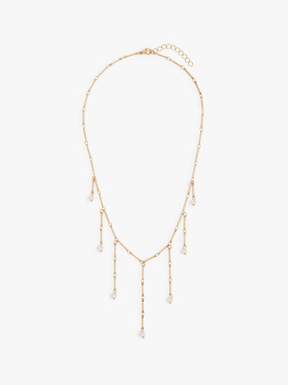 Short Necklace Bars With Pearls