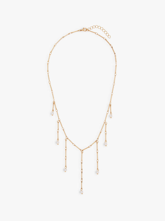 Short Necklace Bars With Pearls