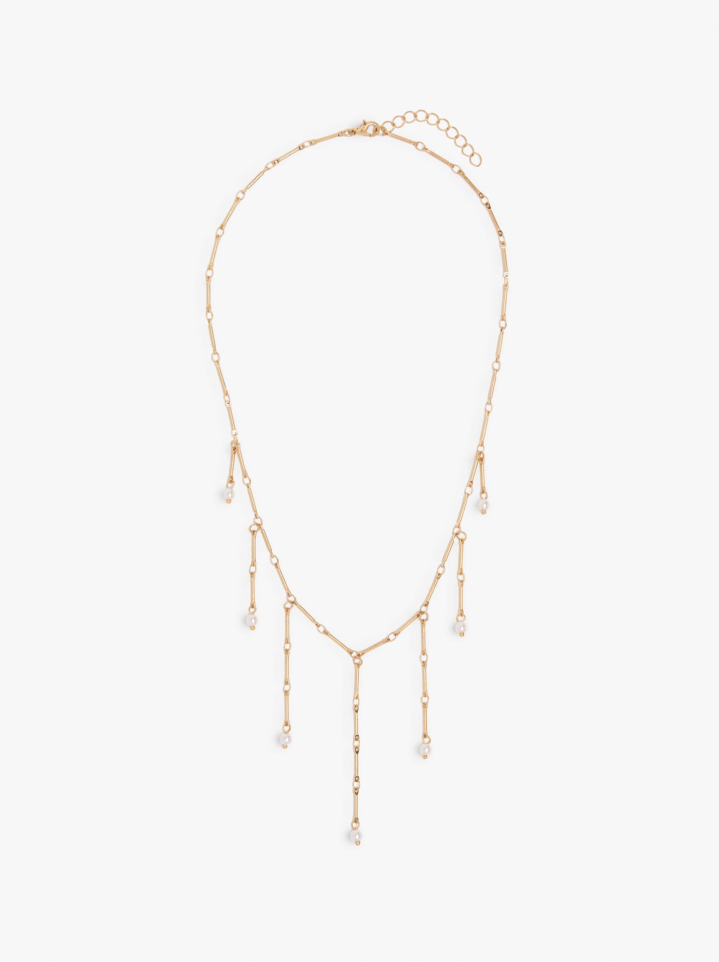 Short Necklace Bars With Pearls