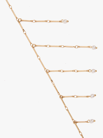 Short Necklace Bars With Pearls
