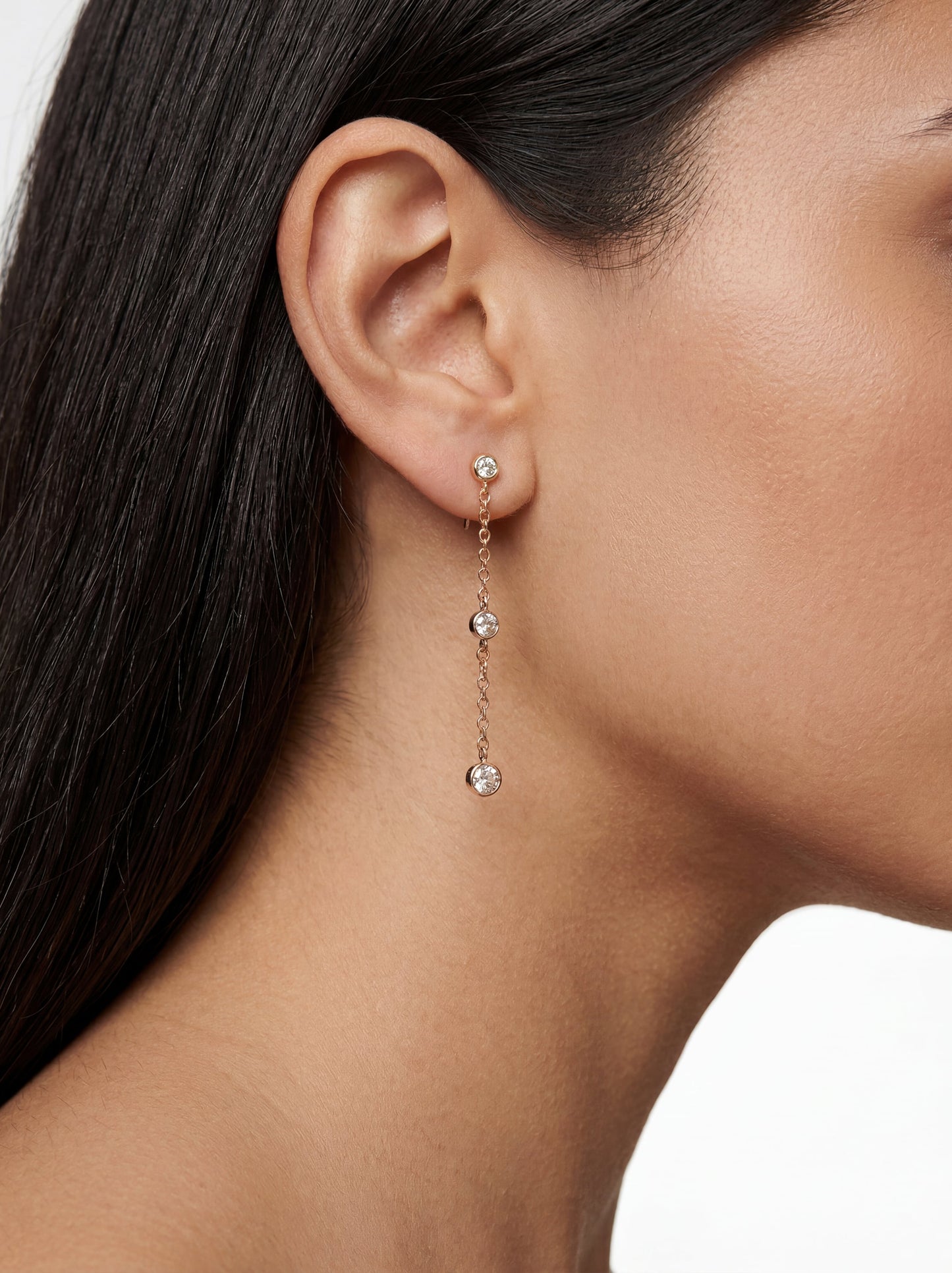 Long Earrings With Cubic Zirconia