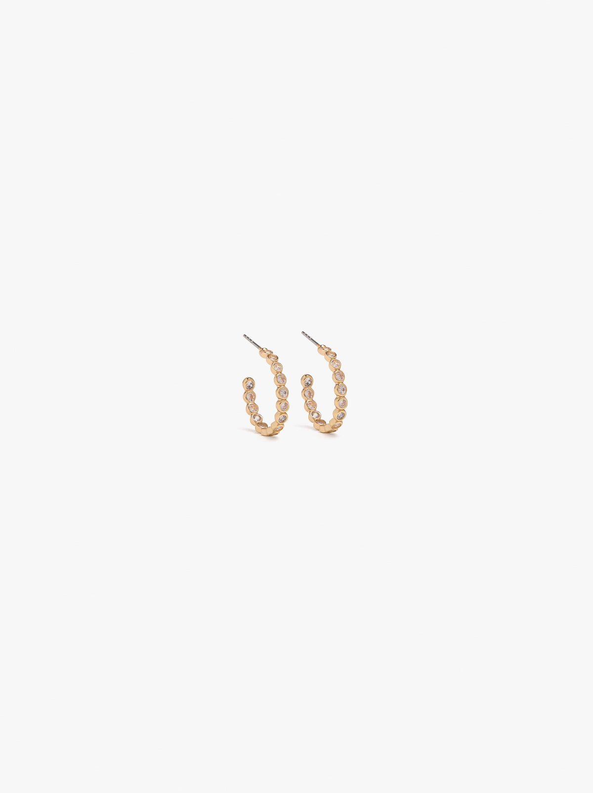 Open Hoop Earrings With Zirconia