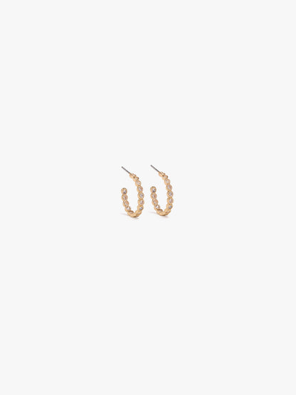 Open Hoop Earrings With Zirconia