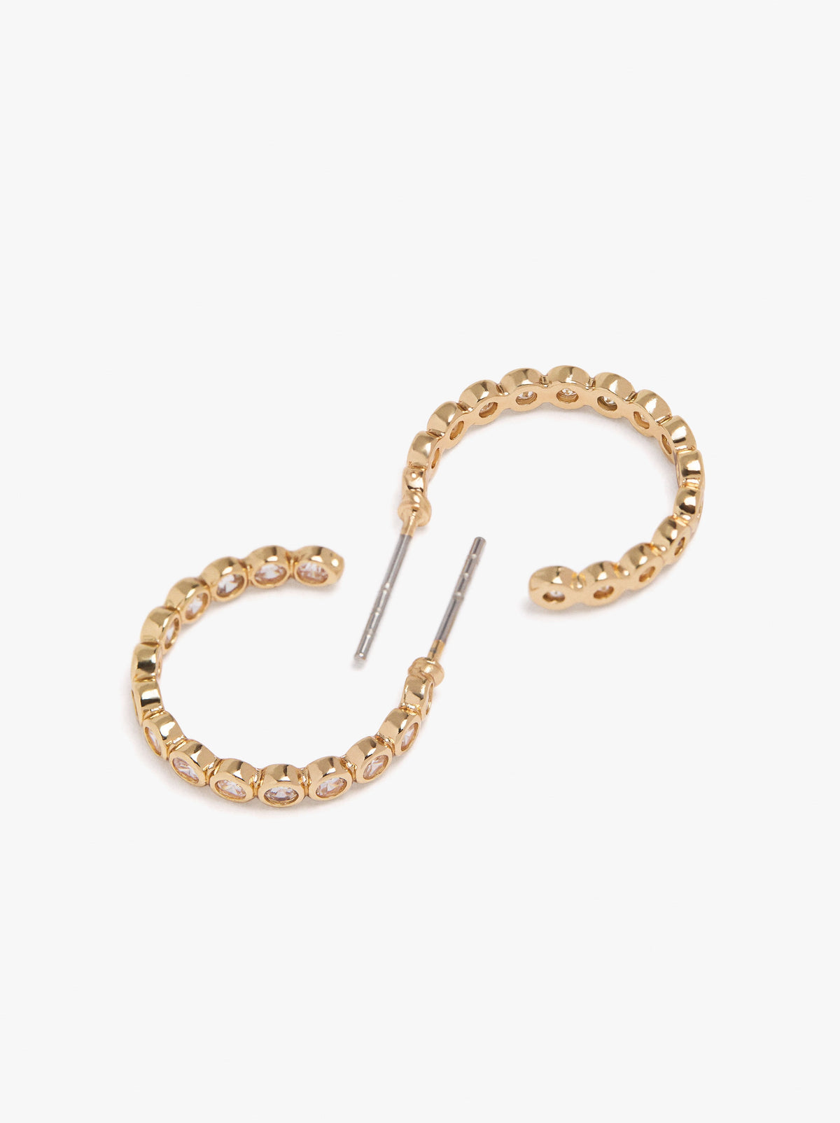 Open Hoop Earrings With Zirconia