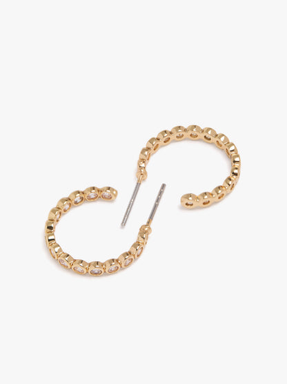 Open Hoop Earrings With Zirconia
