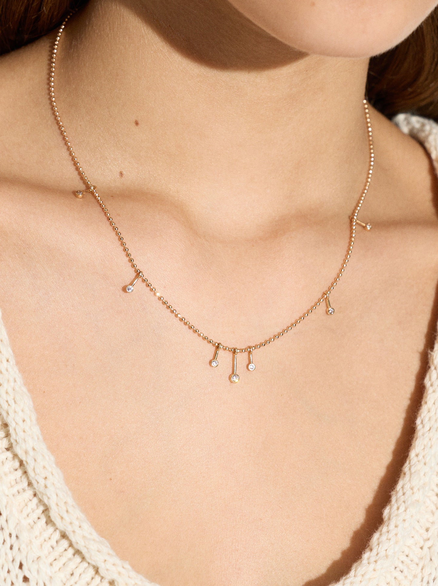 Short Necklace With Zirconia